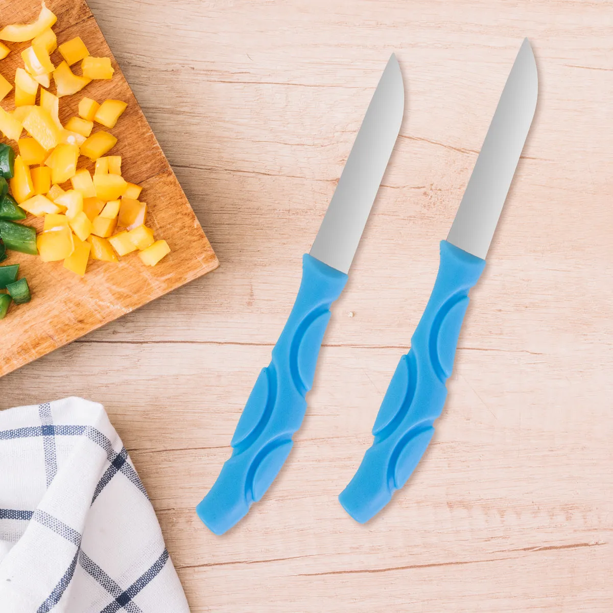 Inkanto Set de Cuchillos de Cocina, Color Azul