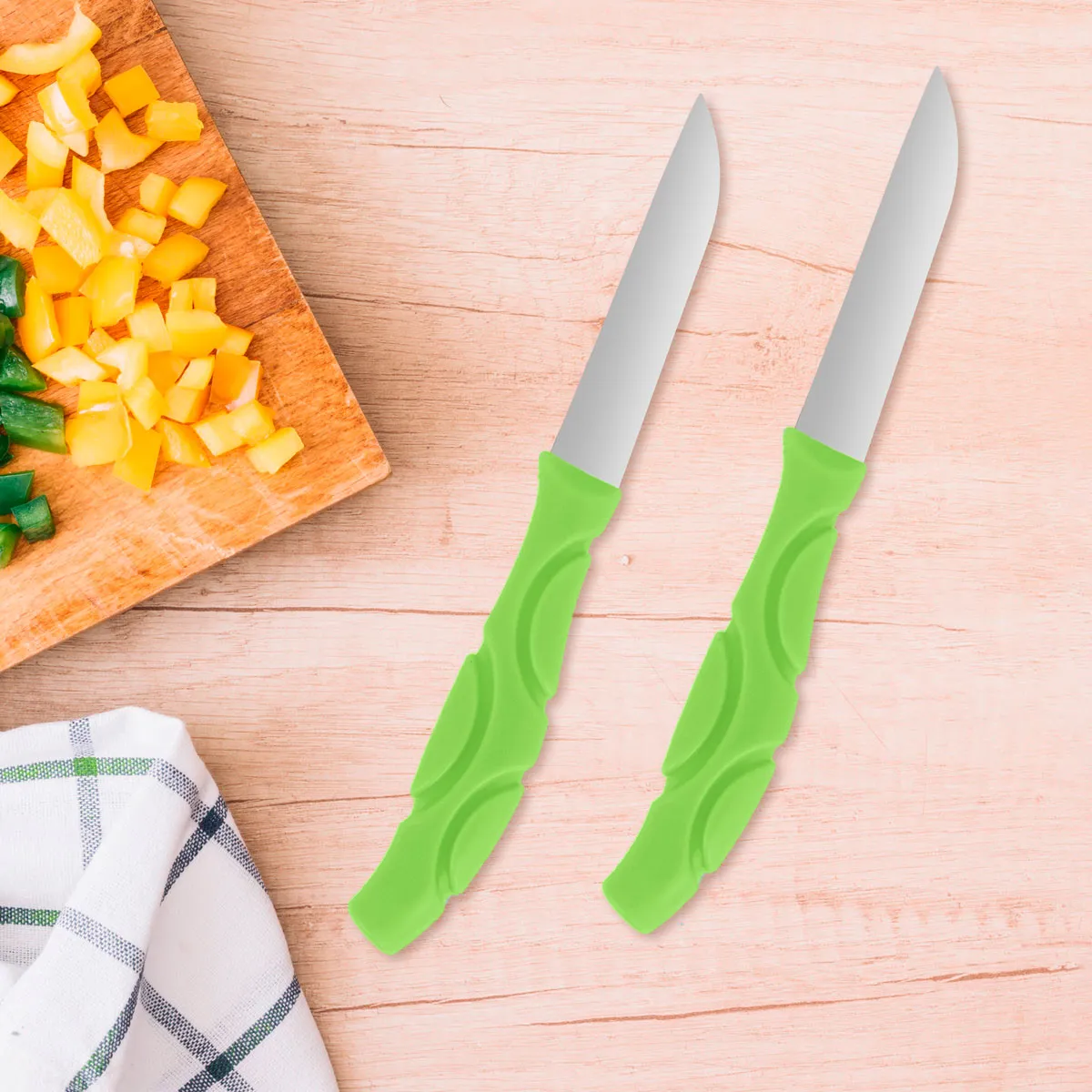 Inkanto Set de Cuchillos de Cocina, Color Verde