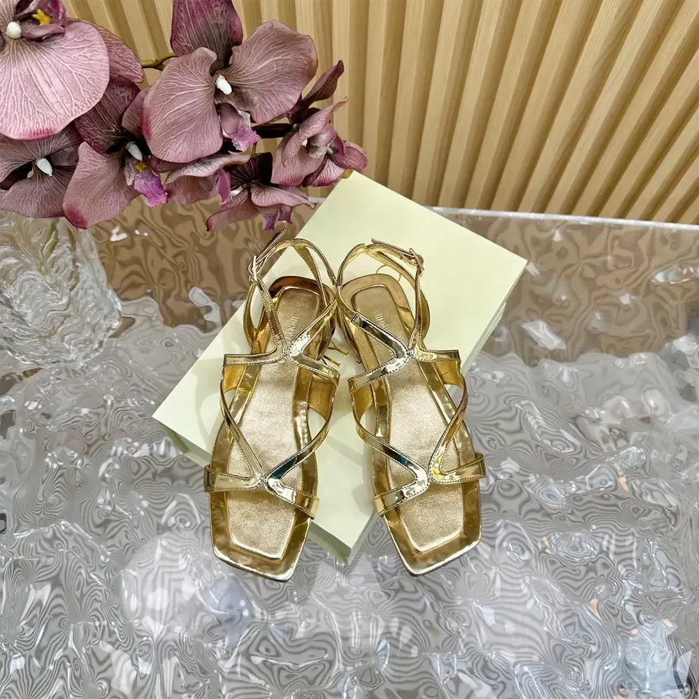 Jimmy Choo Mujer Ayla Flat Zapatos Planos De Cuero Metálico Dorado AYLAFLATQUI