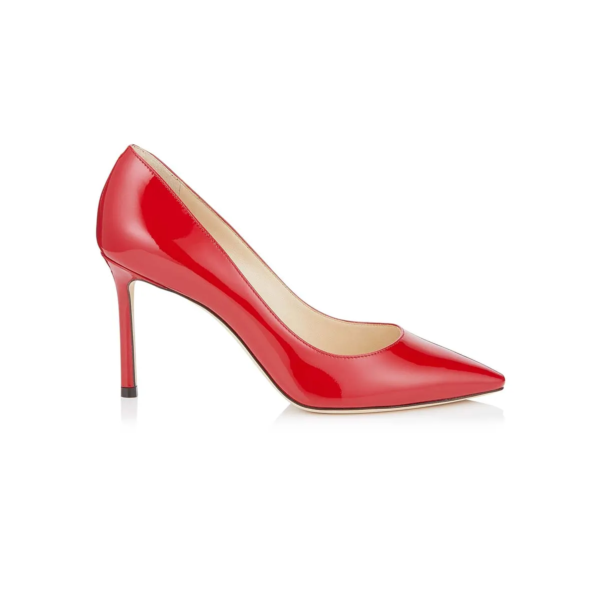 JIMMY CHOO MUJER ROMY 85 ZAPATOS DE TACóN PUNTIAGUDO DE CHAROLROJO