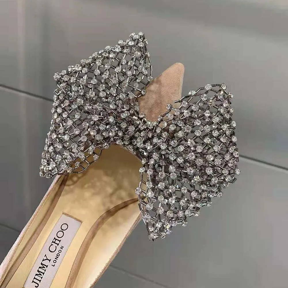 Jimmy Choo Mujer Seka 100 Ballet Zapatos De Tacón De Gamuza Rosa Con Cierre De Lazo De Cristal
