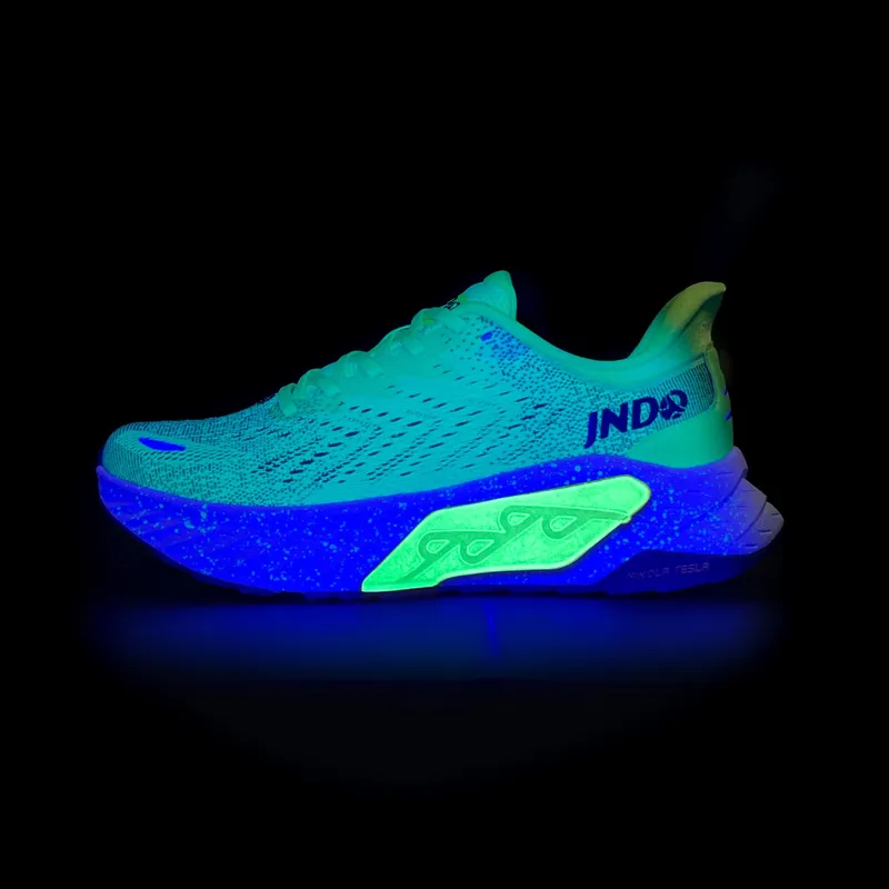 Jndo ballena ballena saltando zapatillas para correr brillos en los hombres oscuros zapatos de diseño para hombres triple marfil