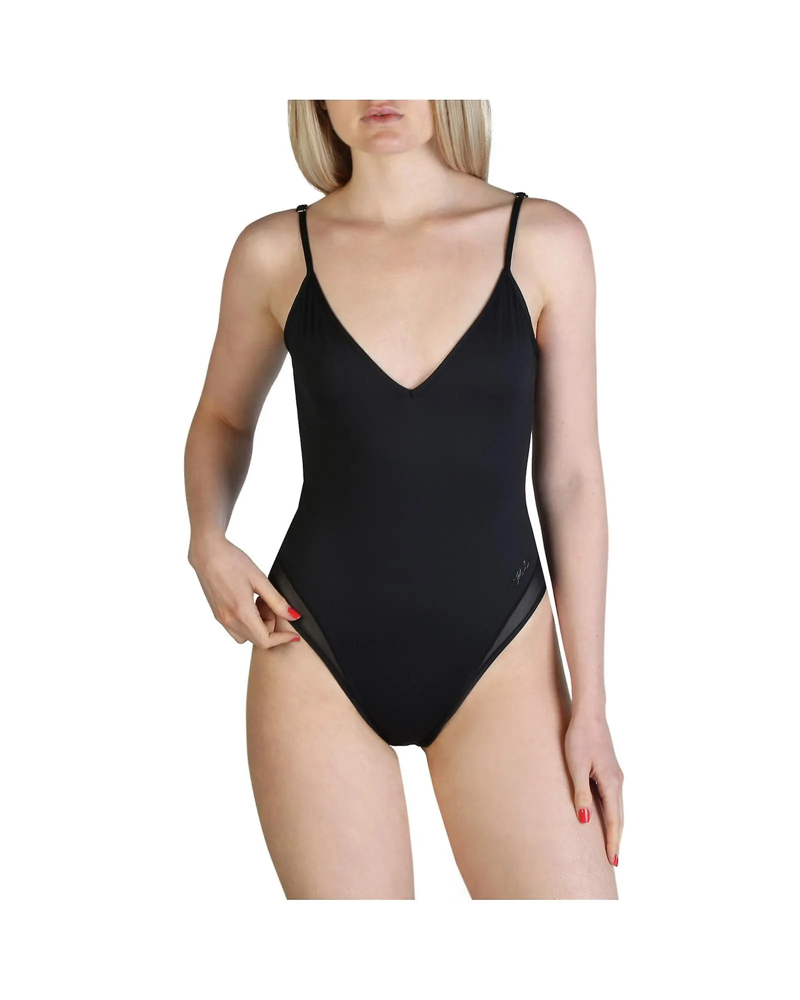 Karl Lagerfeld Visible Logo Solid Colour Swimsuit