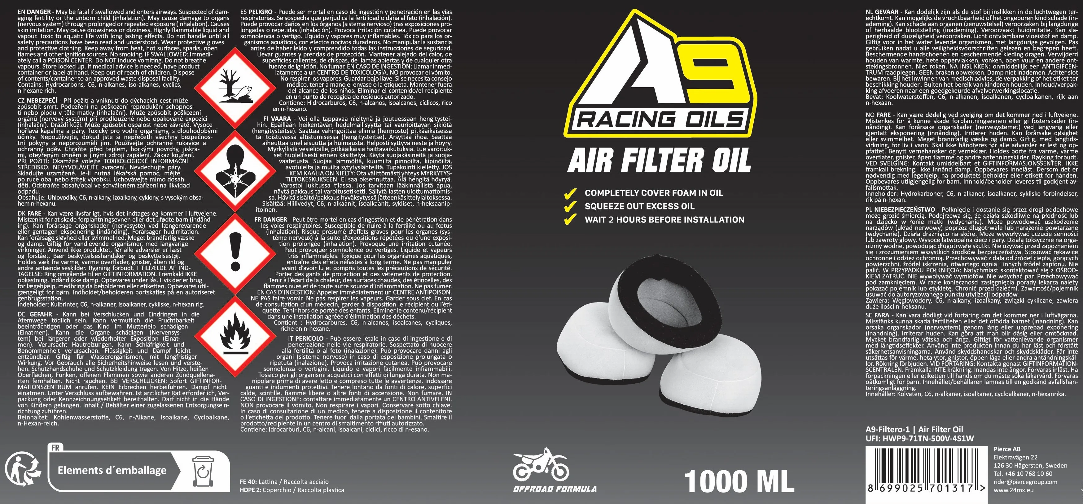 Kit de Limpieza de Filtro de Aire A9