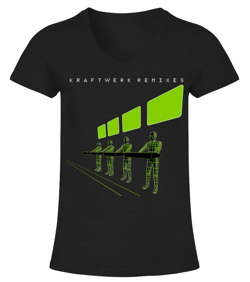 KRAFTWERK 18 BK  REMIXES CAMISETA CUELLO PICO MUJER