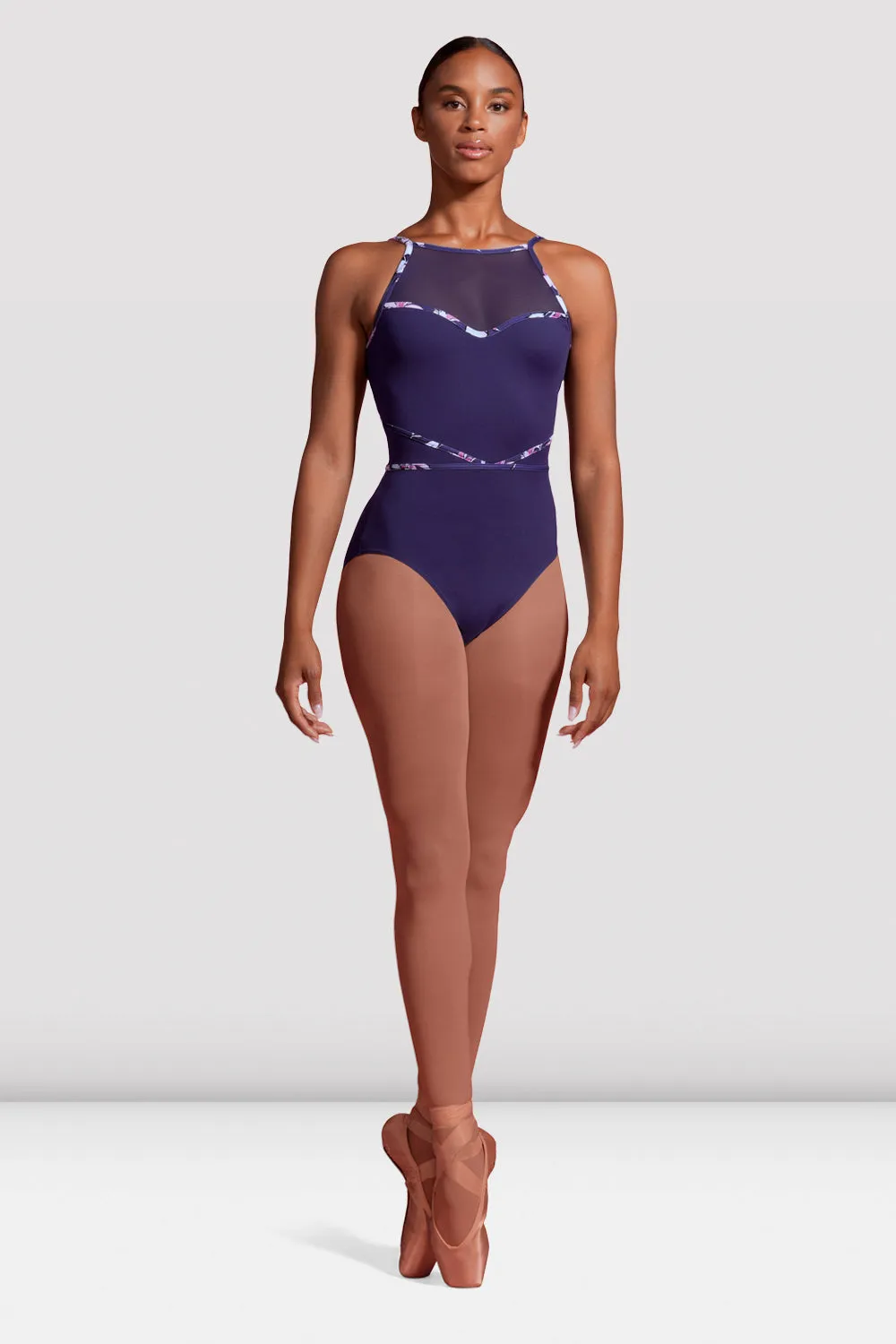 Ladies Mirella Jardin Mesh Halter Leotard