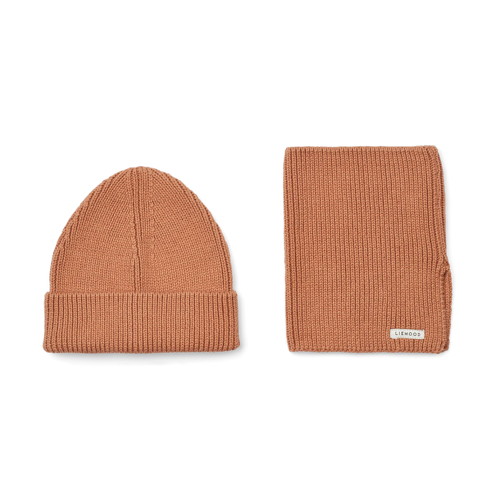 LINA  CONJUNTO DE GORRO Y BUFANDA DE ALGODóN ORGáNICO EN ROSA