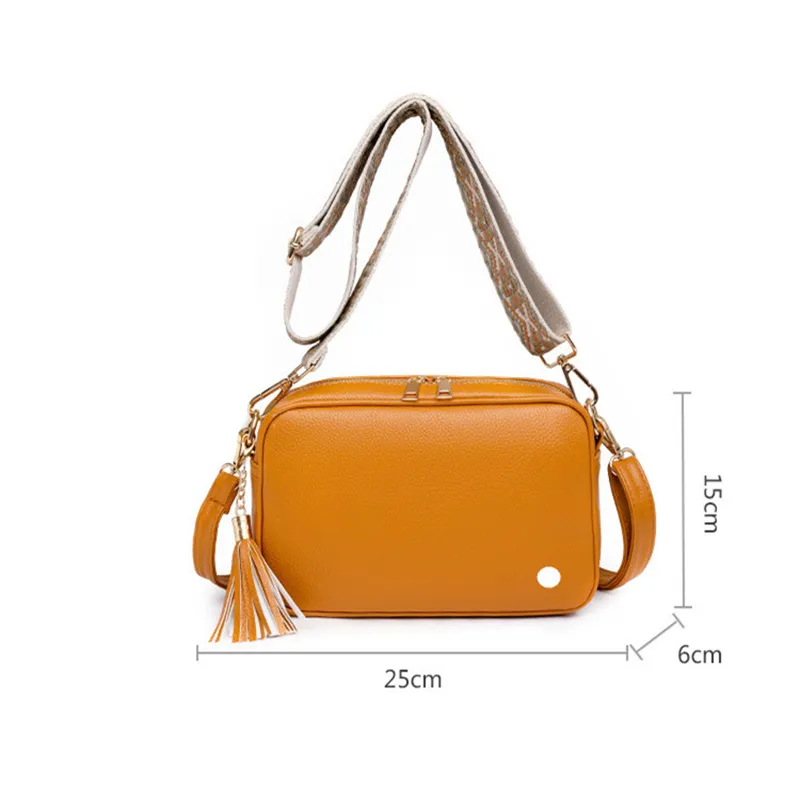 Lu Bolsos De Mujer bolsos de tendencia púrpura Simple cremallera diseño de borla bolso de mensajero bolsos pequeños femeninos bo