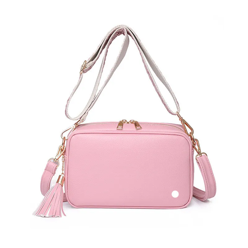 Lu Bolsos De Mujer bolsos de tendencia púrpura Simple cremallera diseño de borla bolso de mensajero bolsos pequeños femeninos bo