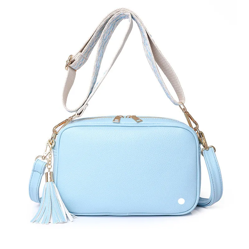 Lu Bolsos De Mujer bolsos de tendencia púrpura Simple cremallera diseño de borla bolso de mensajero bolsos pequeños femeninos bo