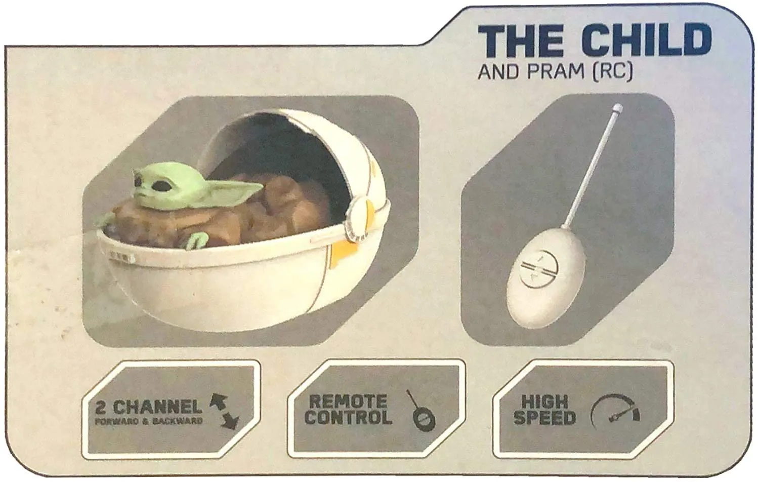 MANDALORIAN  JUGUETE DE BABY YODA, THE CHILD EN COCHECITO, COCHE EN FORMA DE CUNA CON CONTROL REMOTO