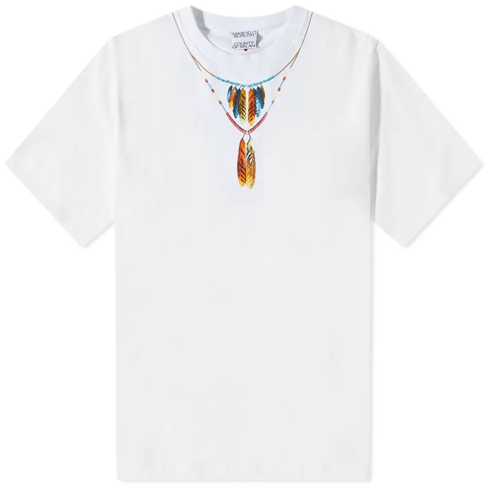 Marcelo Burlon Feather Necklace Tee