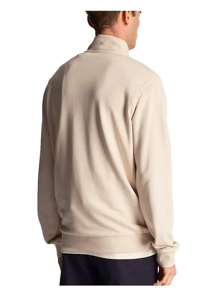 Men's Lyle & Scott 1/4 Zip Tonal Eagle Sweatshirt Cove