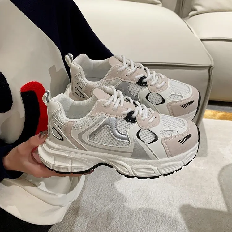 Mesh zapatos deportivos transpirables, nuevos zapatos para mujeres casuales de mujer tejida de moscas, zapatos de mujer de moda 