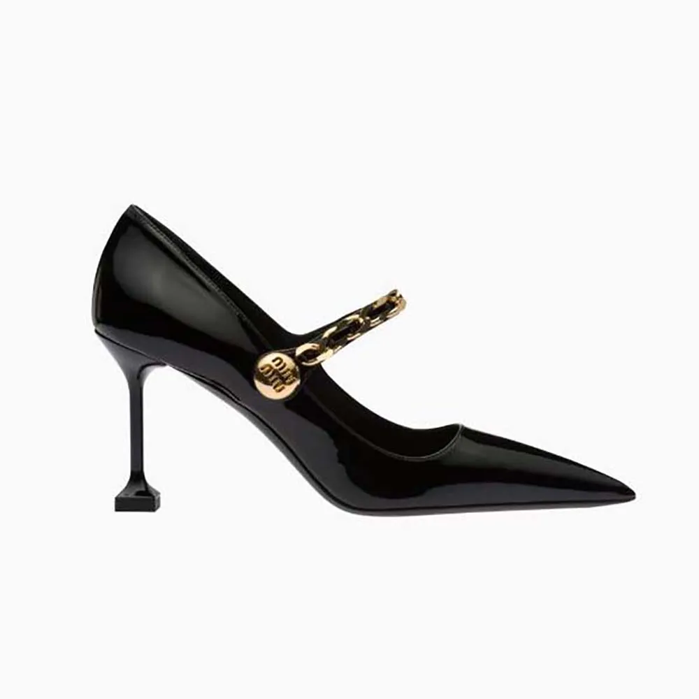 MIU MIU ZAPATOS DE SALóN MUJER DE CHAROL CON TACóN DE 85 MM DE ALTURANEGRO