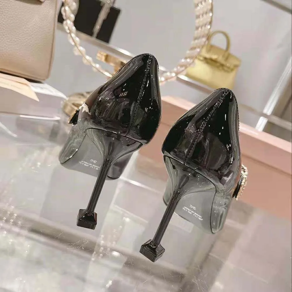 MIU MIU ZAPATOS DE SALóN MUJER DE CHAROL CON TACóN DE 85 MM DE ALTURANEGRO