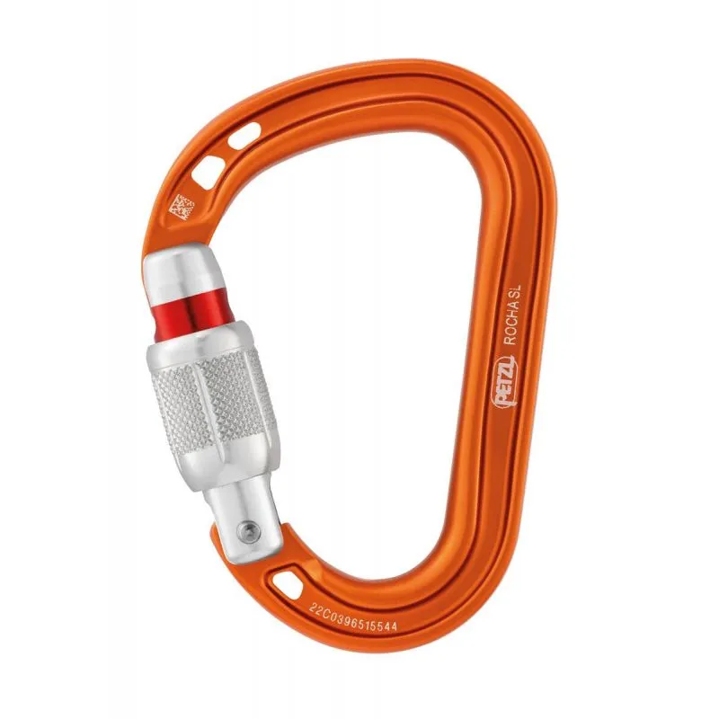 Mosquetón PETZL Cierre de rosca Rocha (NARANJA)