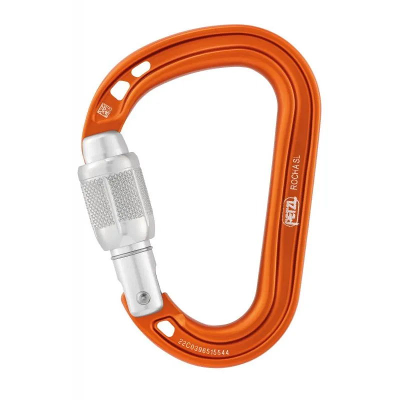 Mosquetón PETZL Cierre de rosca Rocha (NARANJA)