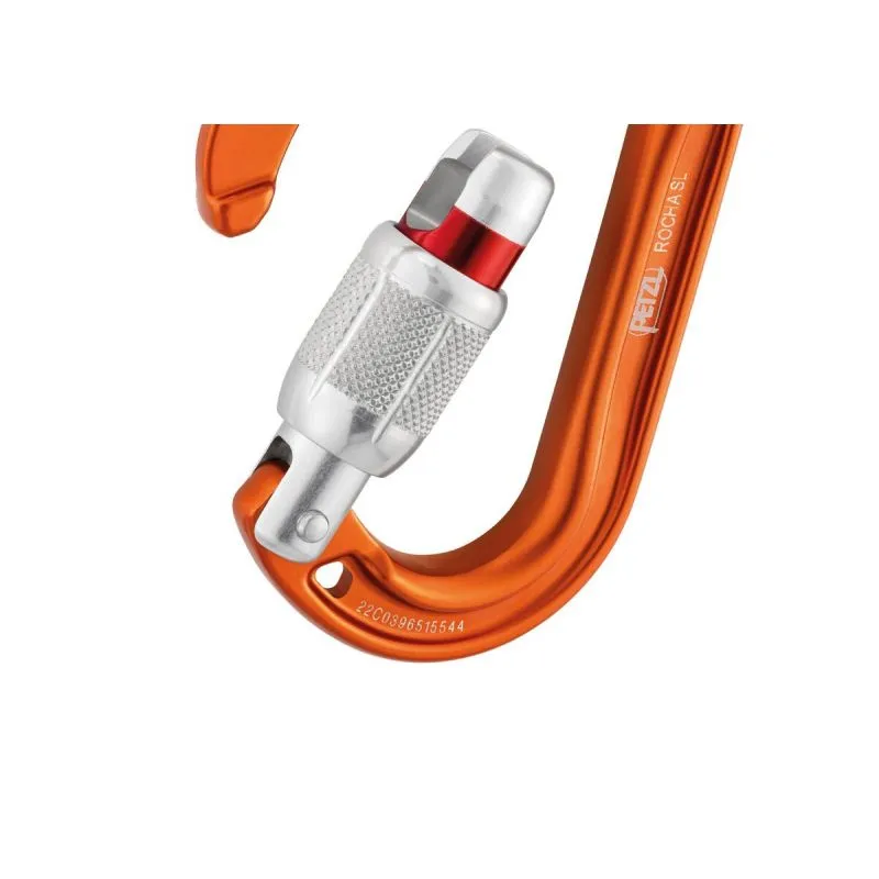 Mosquetón PETZL Cierre de rosca Rocha (NARANJA)