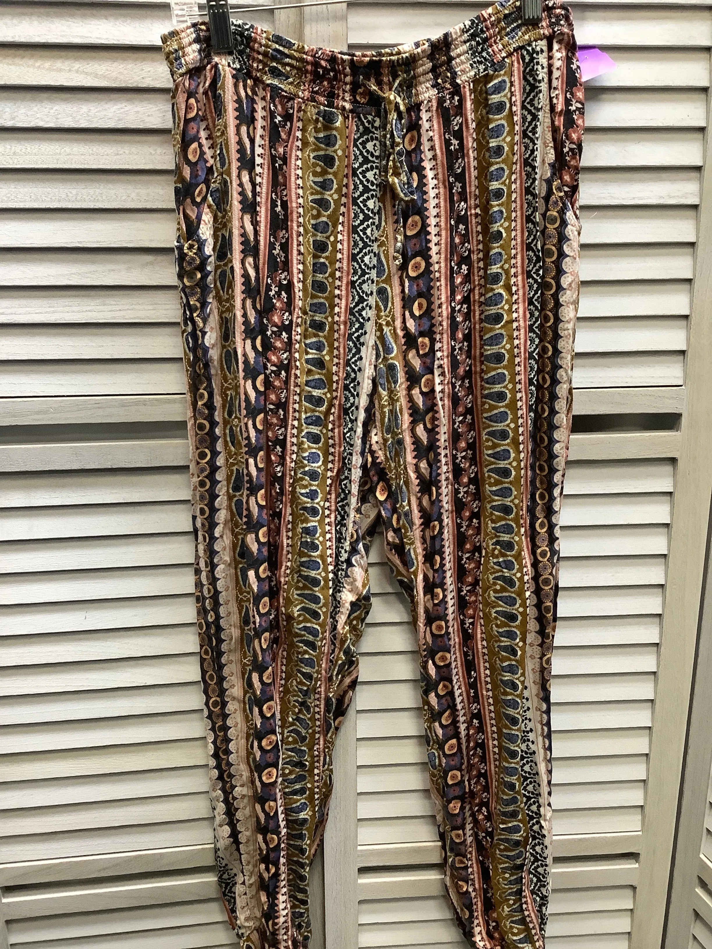MULTICOLORED PANTS LINEN AMERICAN EAGLE, SIZE L