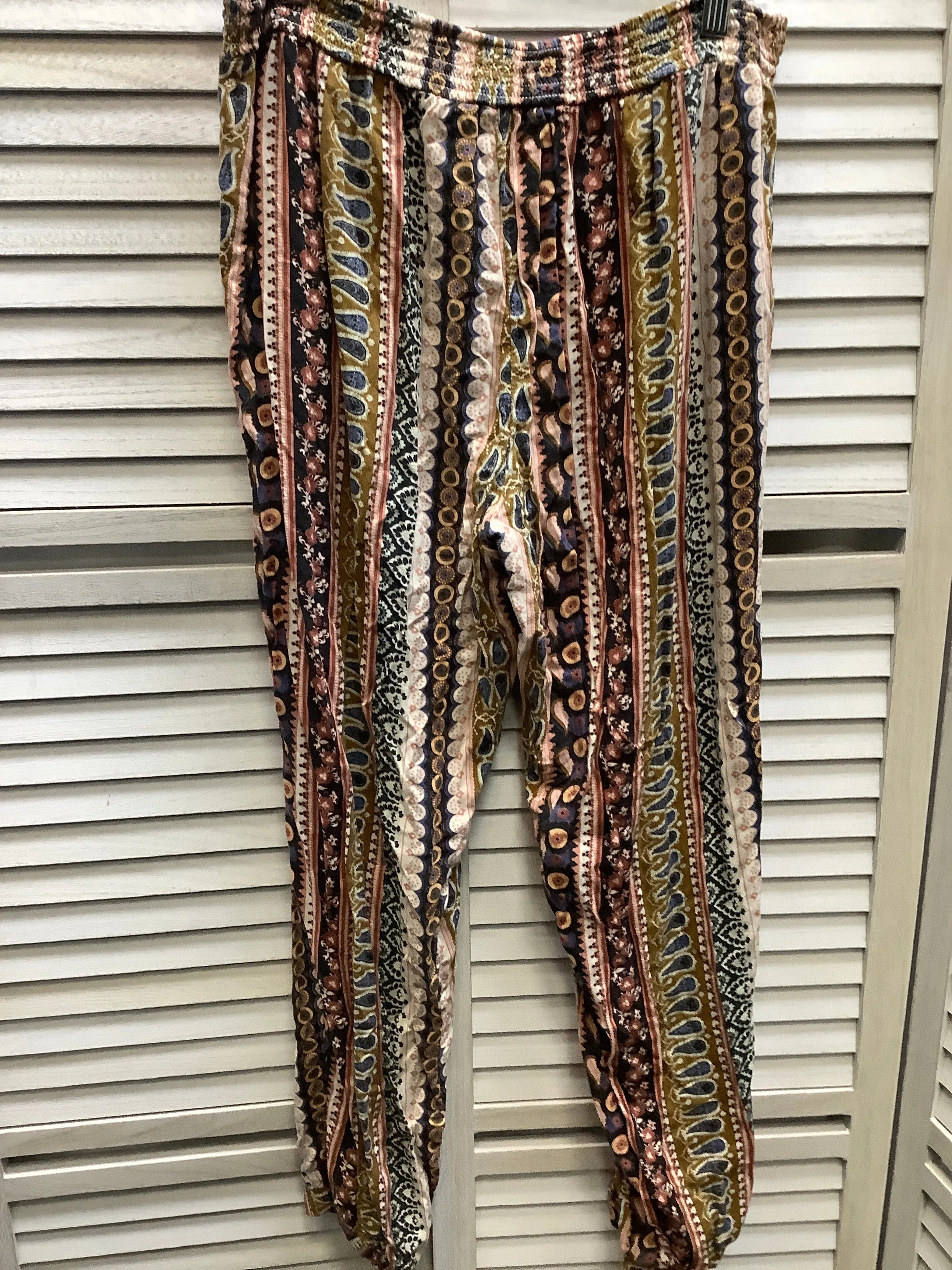 MULTICOLORED PANTS LINEN AMERICAN EAGLE, SIZE L