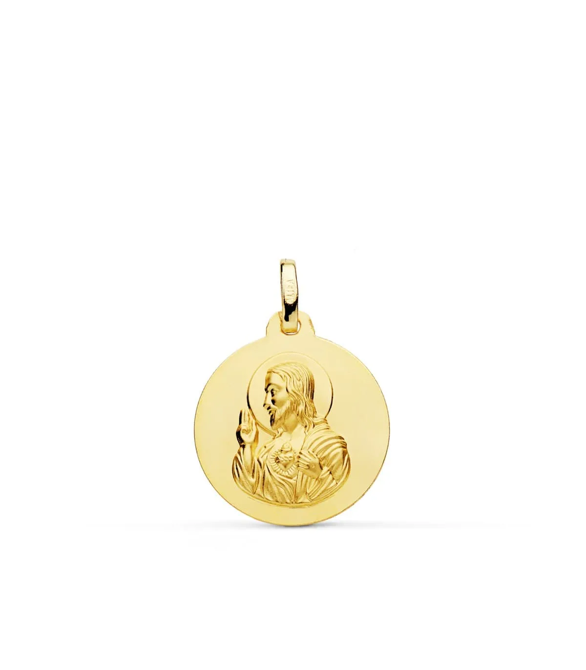Médaille Sacré Coeur de Jésus Or Jaune 18 K 18 MM