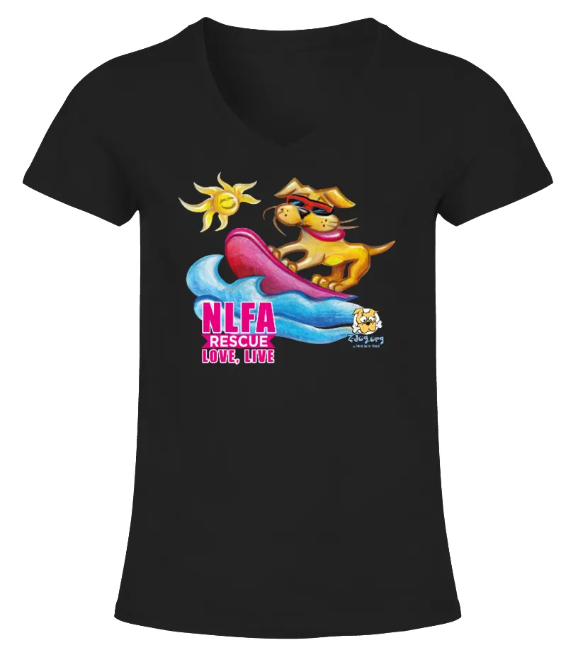 NLFA  RESCUE, LOVE, LIVE ! SAVE DOGS CAMISETA CUELLO PICO MUJER