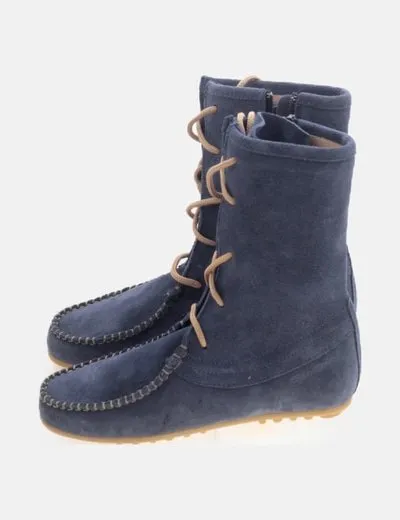 NoName Bota azul cordones