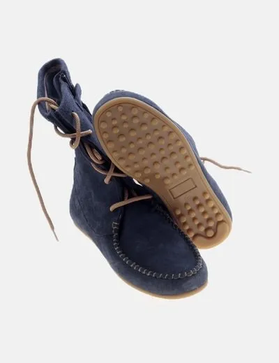 NoName Bota azul cordones