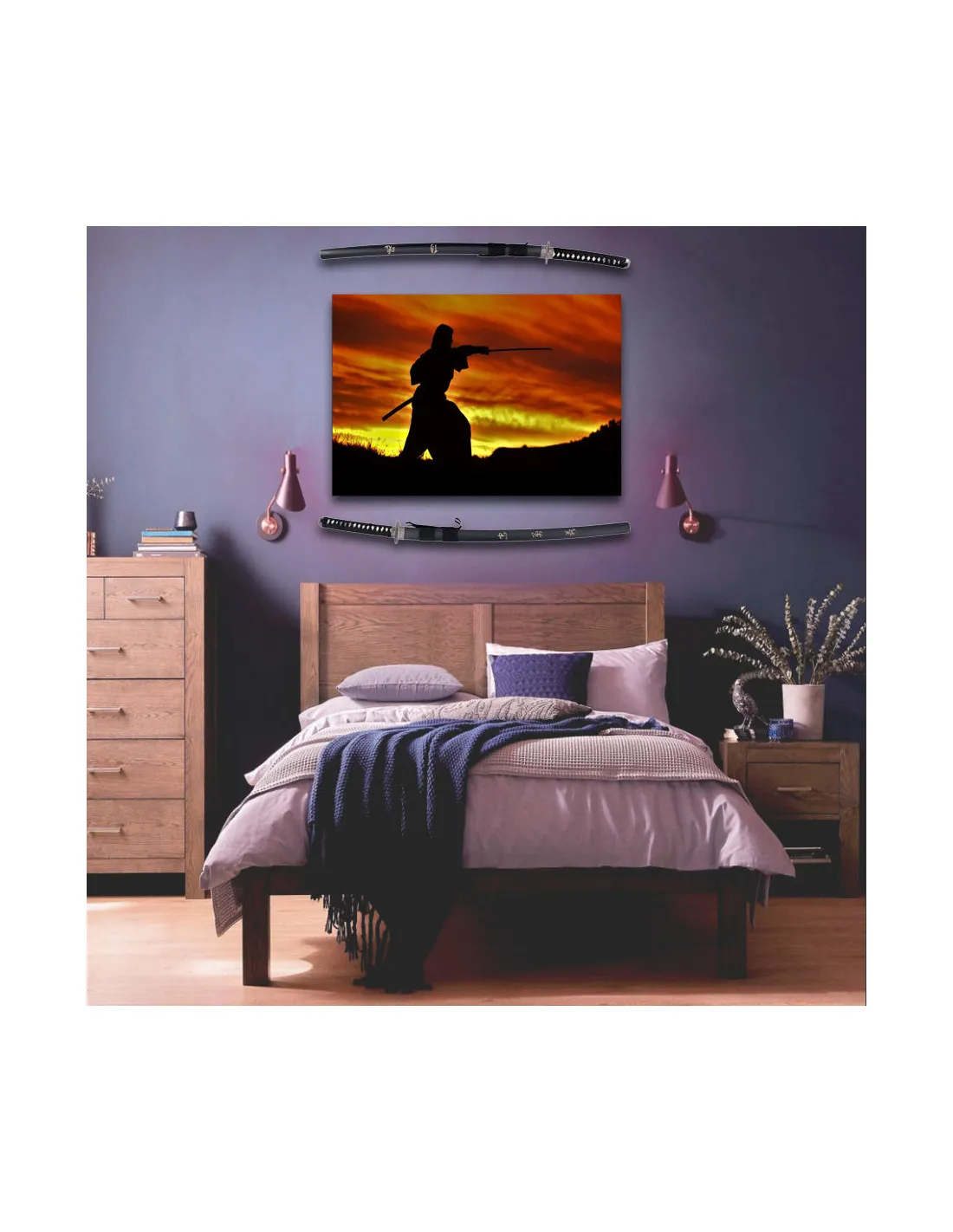 Pack Estandarte amanecer + Katana Espíritu + Katana Corage Último Samurai