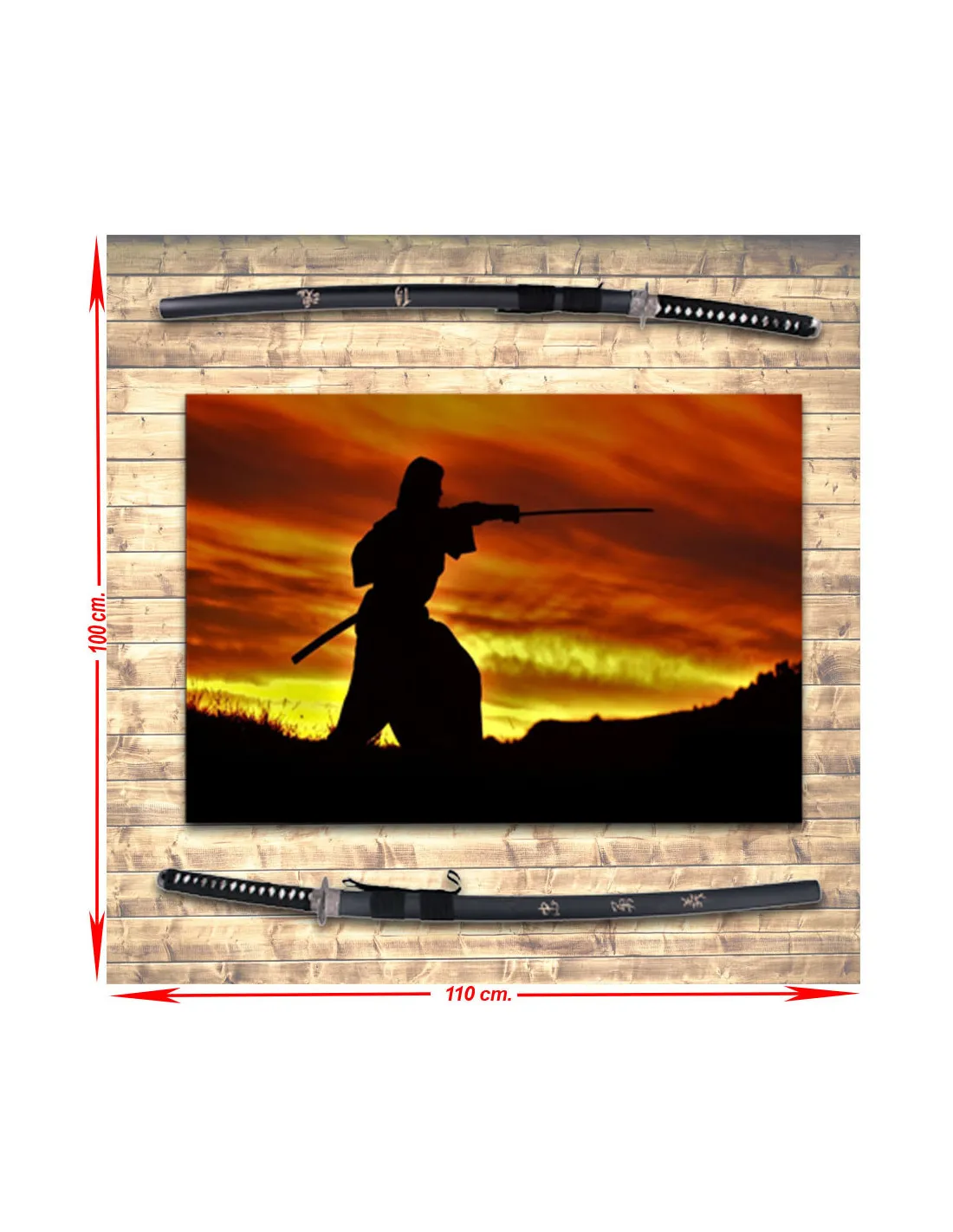 Pack Estandarte amanecer + Katana Espíritu + Katana Corage Último Samurai