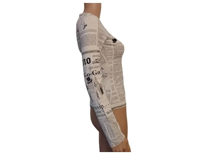 Papel periódico estampado blanco John Galliano 