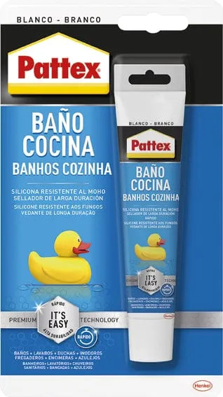 PATTEX SILICONA RESISTENTE AL MOHO PARA BAO Y COCINA  PACK DE 12 UNIDADES