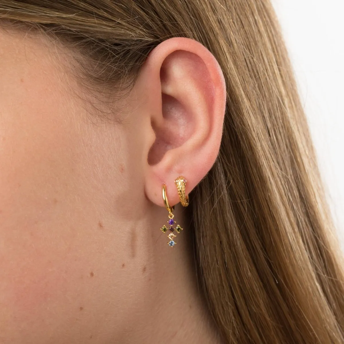 Pendientes Aro Cruz