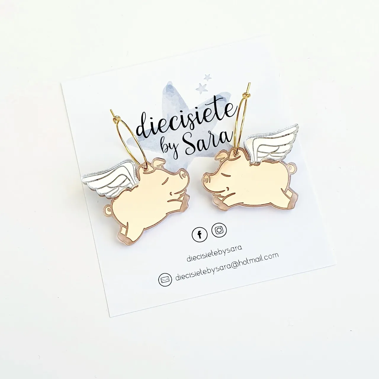 Pendientes Cerdito Alado