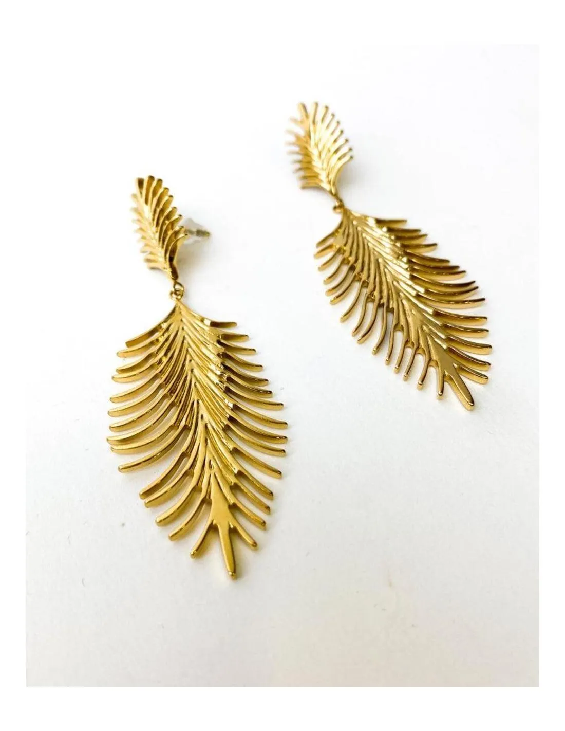PENDIENTES CON HOJA DE PALMERA SOHO MADRID