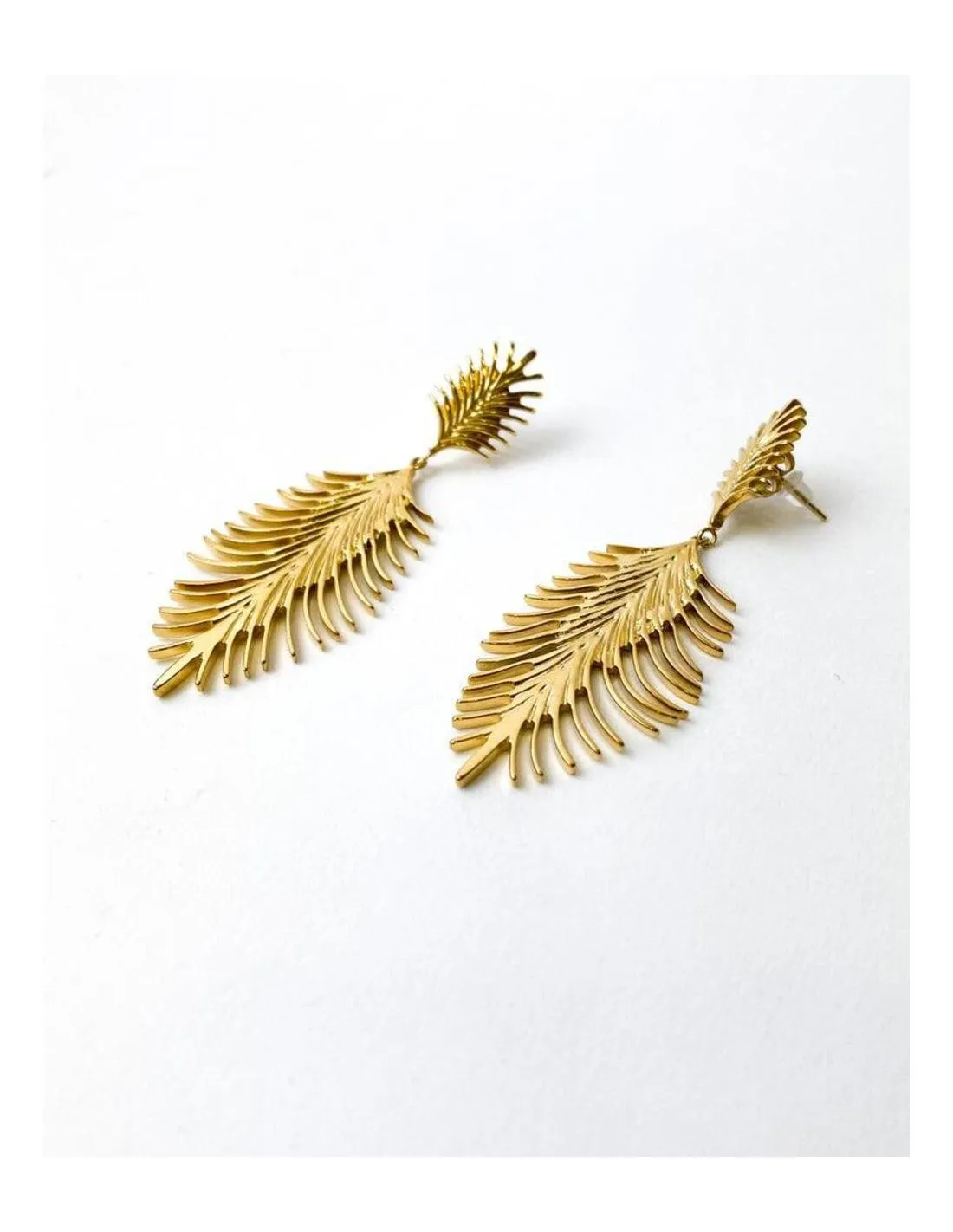 PENDIENTES CON HOJA DE PALMERA SOHO MADRID
