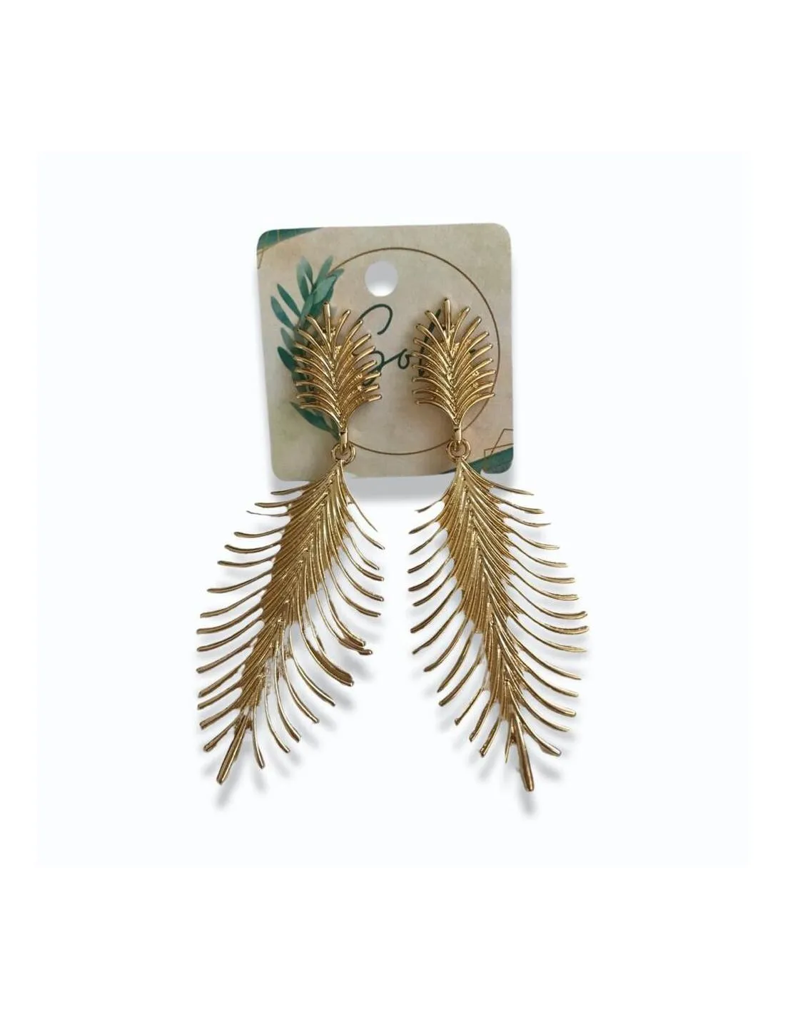 PENDIENTES CON HOJA DE PALMERA SOHO MADRID