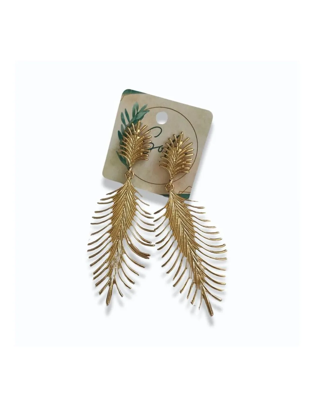 PENDIENTES CON HOJA DE PALMERA SOHO MADRID