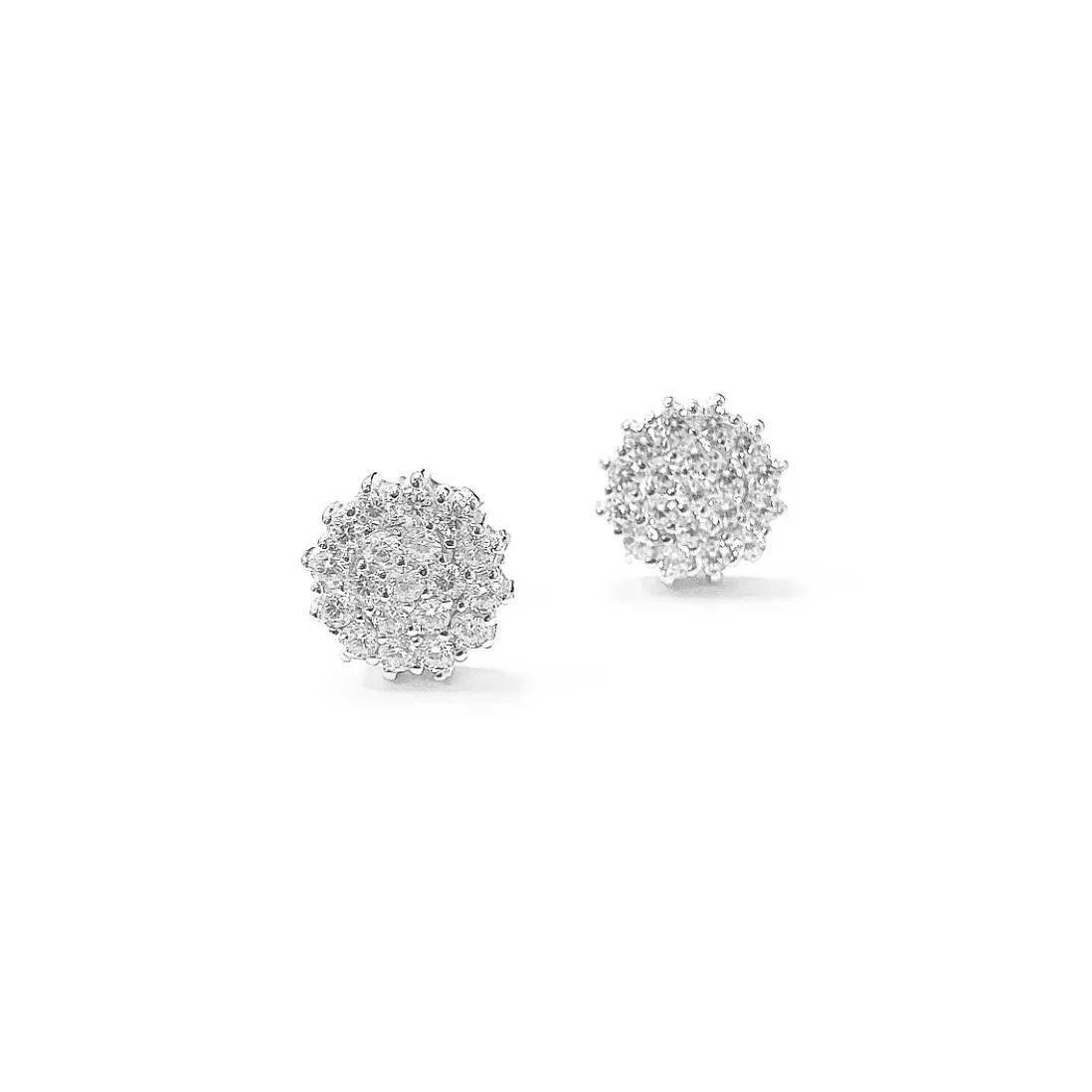 *Pendientes dormilonas de Plata con zirconitas blancas