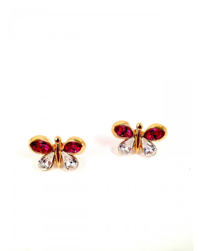 PENDIENTES FINOS CHAPADO ORO 24K MARIPOSA (MEDIDAS 1L*2A CM)