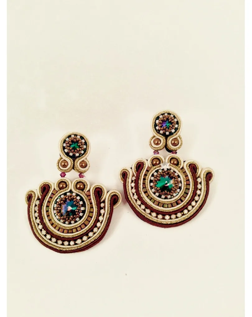 PENDIENTES FLAMENCA ORO MARRON