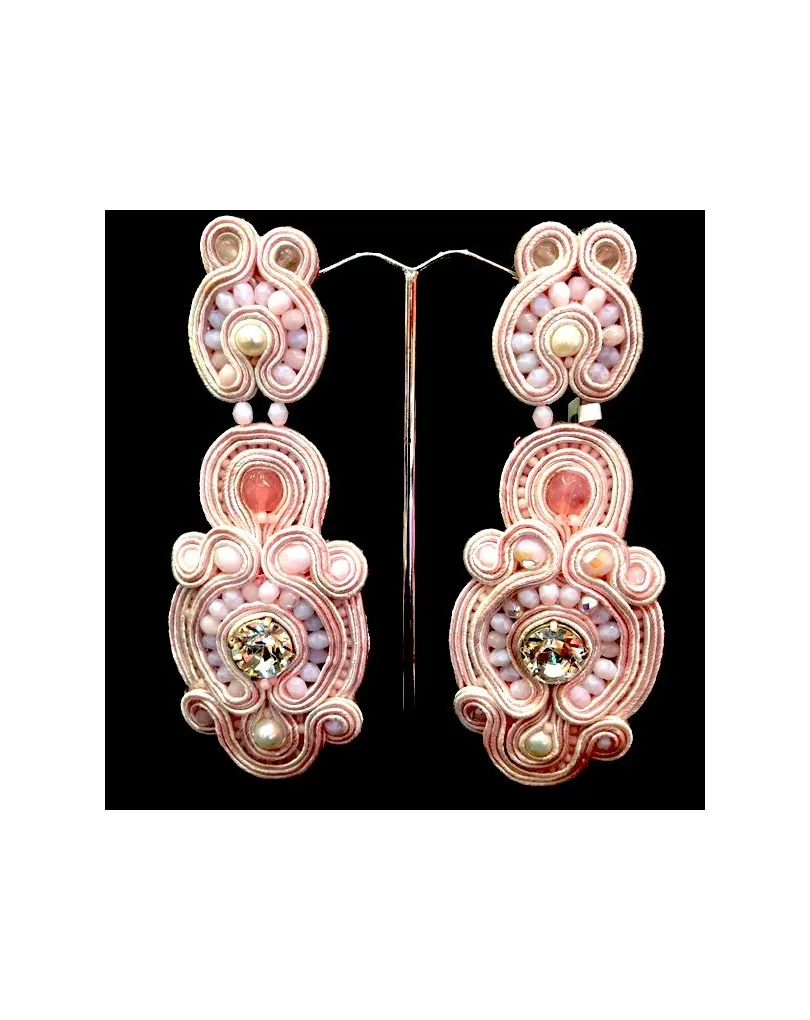 PENDIENTES FLAMENCA ROSA PALO EL JARDIN DEL DESEO