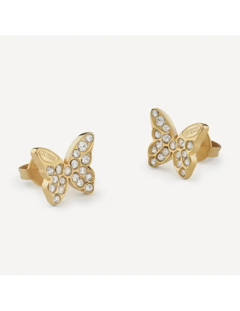 Pendientes Guess Mujer Mariposas Acero Dorado JUBE04108