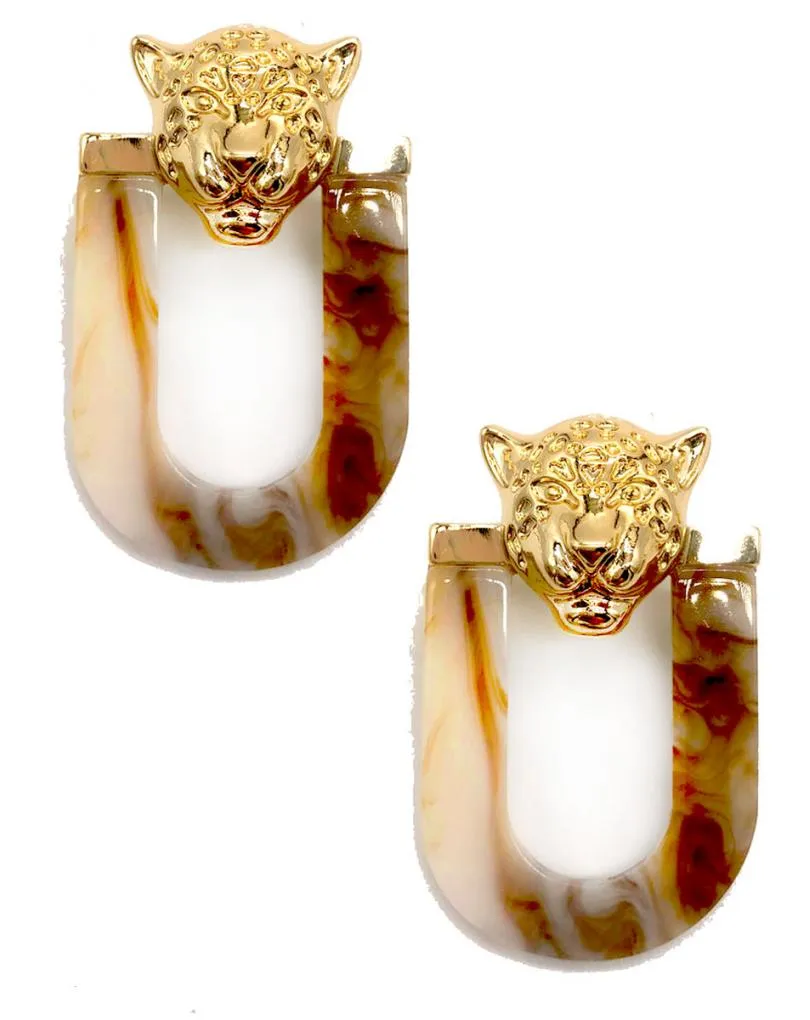 PENDIENTES LEOPARDO EFECTO CAREY
