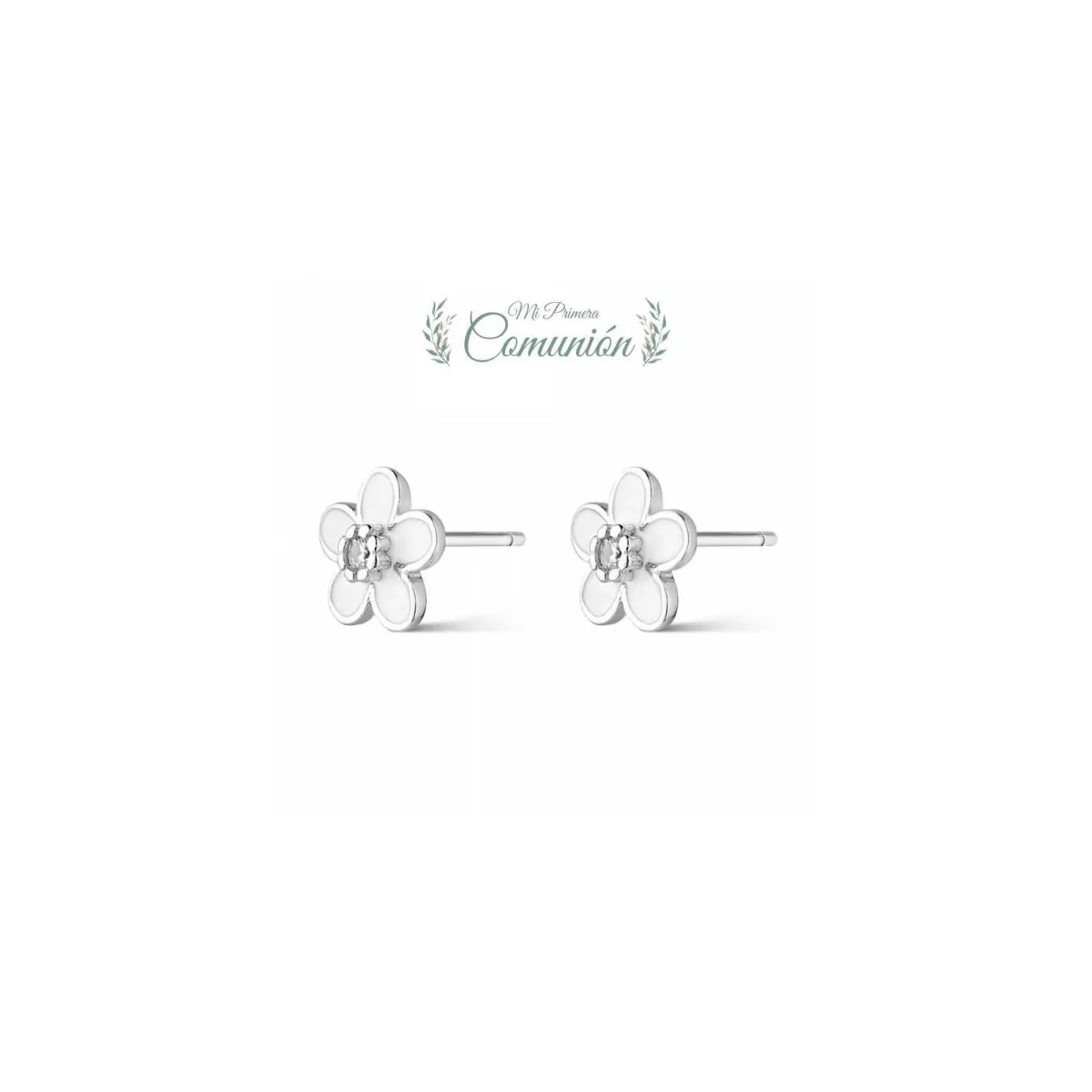 PENDIENTES MARGARITA ESMALTE CIRCONITA  JOYAS DE IRENE