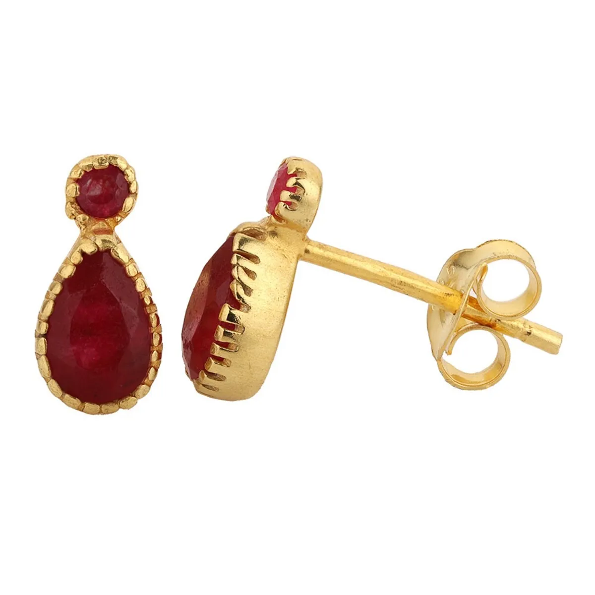 Pendientes Mineral Rubí