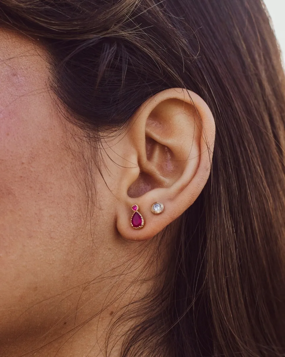 Pendientes Mineral Rubí