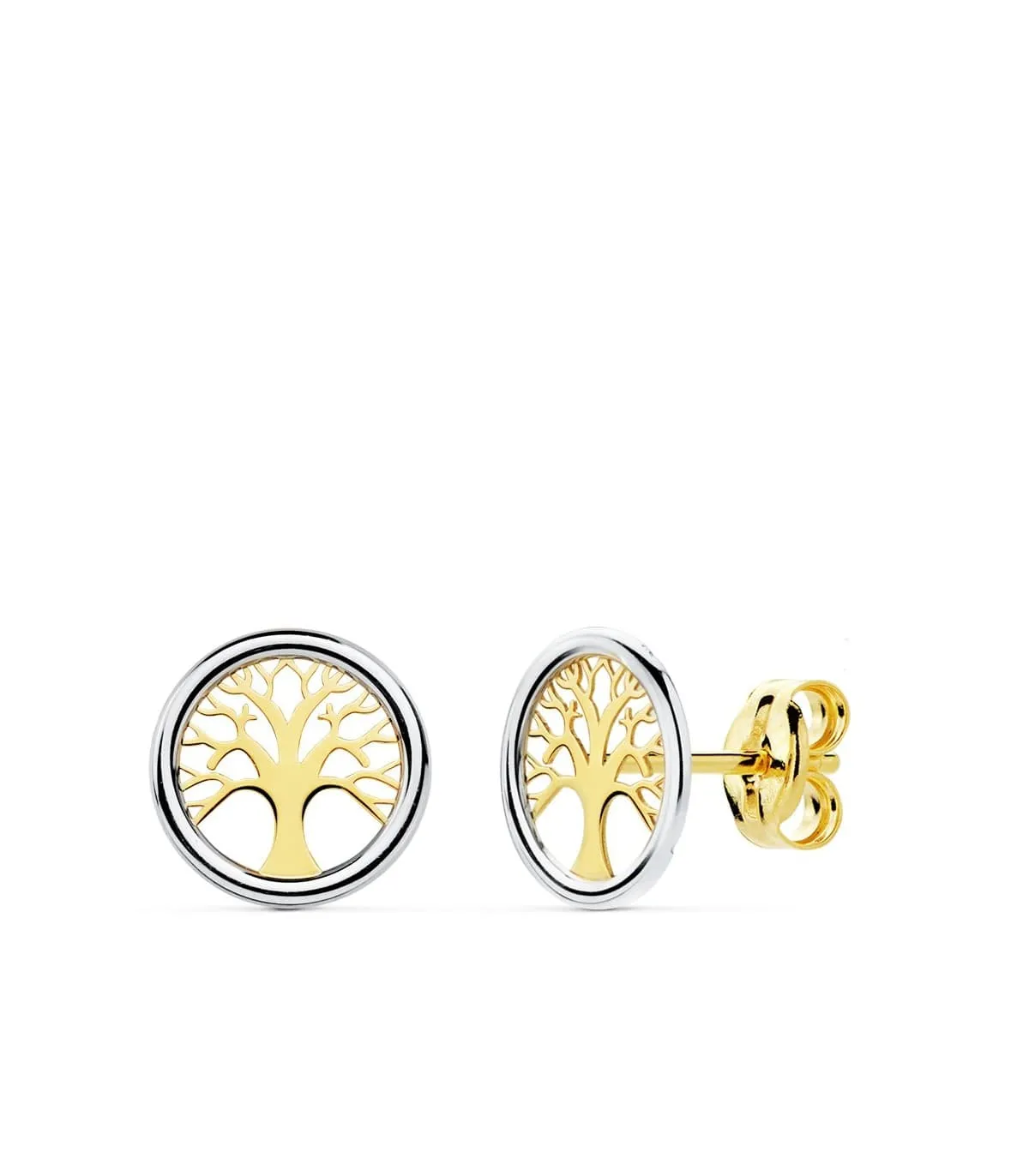 Pendientes mujer árbol de la vida Oro BI 18K