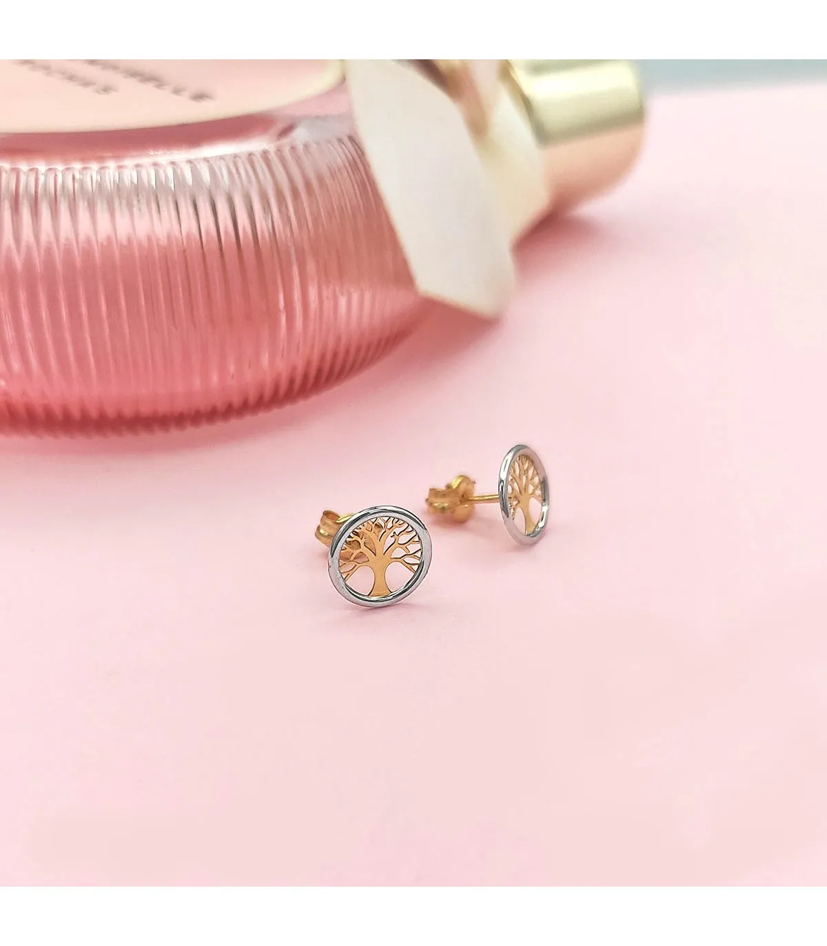 Pendientes mujer árbol de la vida Oro BI 18K